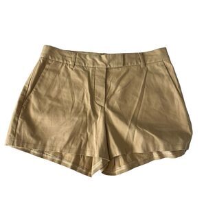 Theory Beige High-Rise Tailored Shorts